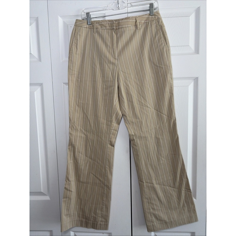 Liz Claiborne Audra Pinstripe Trousers Womens Size 10 Tan Khaki Work Pants